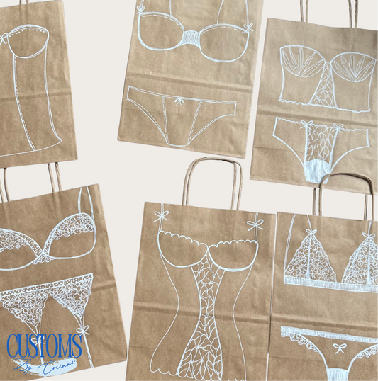 Hand-drawn Lingerie Gift Bags - Pack of 5